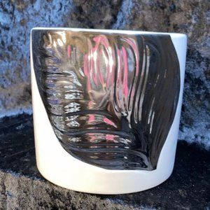 White & Silver Canister Bowl.